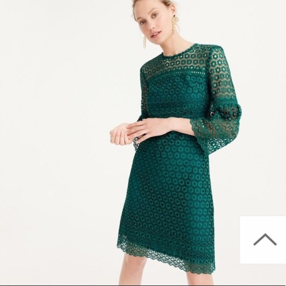 Jcrew NWT!!  *RARE*. “Spicy Jade” 🌶 lace dress